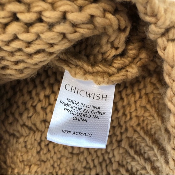 CHICWISH Knit Your Love sweater in tan brown size small - Picture 10 of 12
